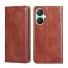 For vivo Y27 4G Gloss Oil Solid Color Magnetic Leather Phone Case(Brown) - 1