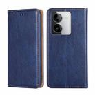 For vivo Y78T 5G / iQOO Z8x 5G Gloss Oil Solid Color Magnetic Leather Phone Case(Blue) - 1