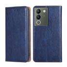 For vivo V29e 5G Gloss Oil Solid Color Magnetic Leather Phone Case(Blue) - 1