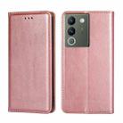 For vivo V29e 5G Gloss Oil Solid Color Magnetic Leather Phone Case(Rose Gold) - 1