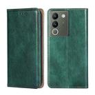 For vivo V29e 5G Gloss Oil Solid Color Magnetic Leather Phone Case(Green) - 1