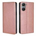 For vivo Y03 4G Gloss Oil Solid Color Magnetic Leather Phone Case(Rose Gold) - 1