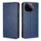 For vivo iQOO Z9 Turbo Gloss Oil Solid Color Magnetic Leather Phone Case(Blue) - 1