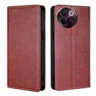 For vivo V30e 5G Global Gloss Oil Solid Color Magnetic Leather Phone Case(Brown) - 1