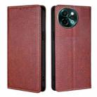 For vivo Y38 5G / T3x Global Gloss Oil Solid Color Magnetic Leather Phone Case(Brown) - 1