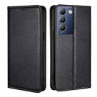 For vivo Y100 5G IDN Gloss Oil Solid Color Magnetic Leather Phone Case(Black) - 1