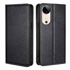 For vivo S19 Gloss Oil Solid Color Magnetic Leather Phone Case(Black) - 1