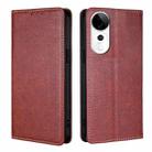 For vivo S19 Pro Gloss Oil Solid Color Magnetic Leather Phone Case(Brown) - 1