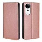 For vivo S19 Pro Gloss Oil Solid Color Magnetic Leather Phone Case(Rose Gold) - 1