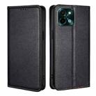 For vivo Y28 4G Gloss Oil Solid Color Magnetic Leather Phone Case(Black) - 1