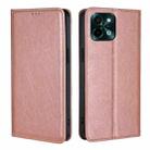 For vivo Y28 4G Gloss Oil Solid Color Magnetic Leather Phone Case(Rose Gold) - 1
