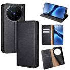 For vivo X200 Pro 5G Gloss Oil Solid Color Magnetic Leather Phone Case(Black) - 1