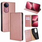 For vivo V50 5G Gloss Oil Solid Color Magnetic Leather Phone Case(Rose Gold) - 1