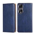 For Honor 90 5G Gloss Oil Solid Color Magnetic Leather Phone Case(Blue) - 1