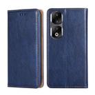 For Honor 90 Pro 5G Gloss Oil Solid Color Magnetic Leather Phone Case(Blue) - 1