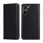 For ZTE Blade A53 4G Gloss Oil Solid Color Magnetic Leather Phone Case(Black) - 1