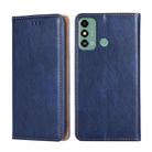For ZTE Blade A53 4G Gloss Oil Solid Color Magnetic Leather Phone Case(Blue) - 1