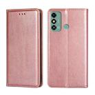 For ZTE Blade A53 4G Gloss Oil Solid Color Magnetic Leather Phone Case(Rose Gold) - 1