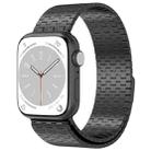 For Apple Watch SE 44mm Magnetic Buckle Stainless Steel Metal Watch Band(Black) - 1