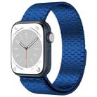 For Apple Watch 3 38mm Magnetic Buckle Stainless Steel Metal Watch Band(Blue) - 1