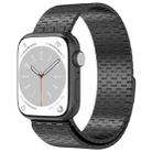 For Apple Watch 3 42mm Magnetic Buckle Stainless Steel Metal Watch Band(Black) - 1