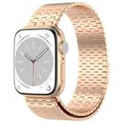 For Apple Watch 9 45mm Magnetic Buckle Stainless Steel Metal Watch Band(Rose Gold) - 1