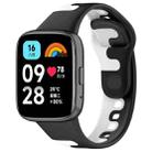 For Redmi Watch 3 Lite Stitching Two Color Silicone Watch Band(Black White) - 1