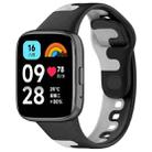For Redmi Watch 3 Lite Stitching Two Color Silicone Watch Band(Black Grey) - 1