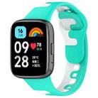 For Redmi Watch 3 Lite Stitching Two Color Silicone Watch Band(Cyan White) - 1