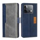 For vivo iQOO Neo 8 / 8 Pro 5G Contrast Color Side Buckle Leather Phone Case(Blue + Grey) - 1