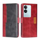 For vivo S17 5G / S17 Pro 5G Contrast Color Side Buckle Leather Phone Case(Red + Black) - 1