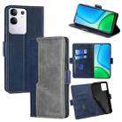 For vivo Y29 4G Global Contrast Color Side Buckle Leather Phone Case(Blue + Grey) - 1