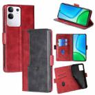 For vivo Y29 4G Global Contrast Color Side Buckle Leather Phone Case(Red + Black) - 1