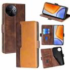 For vivo Y39 5G Global Contrast Color Side Buckle Leather Phone Case(Dark Brown + Gold) - 1