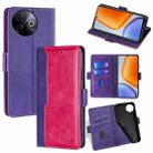 For vivo Y39 5G Global Contrast Color Side Buckle Leather Phone Case(Purple + Rose Red) - 1
