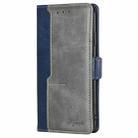 For Honor X8c 4G Contrast Color Side Buckle Leather Phone Case(Blue + Grey) - 2