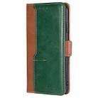 For Honor X8c 4G Contrast Color Side Buckle Leather Phone Case(Light Brown + Green) - 2