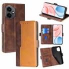 For Honor 400 Global 156.5mm Contrast Color Side Buckle Leather Phone Case(Dark Brown + Gold) - 1