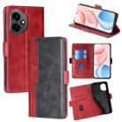 For Honor 400 Global 156.5mm Contrast Color Side Buckle Leather Phone Case(Red + Black) - 1