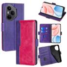 For Honor 400 Pro Global 160.8mm Contrast Color Side Buckle Leather Phone Case(Purple + Rose Red) - 1