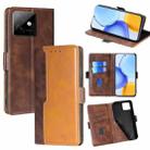 For Honor X60 GT 5G Contrast Color Side Buckle Leather Phone Case(Dark Brown + Gold) - 1