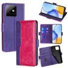 For Honor X60 GT 5G Contrast Color Side Buckle Leather Phone Case(Purple + Rose Red) - 1