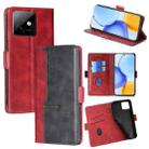 For Honor X60 GT 5G Contrast Color Side Buckle Leather Phone Case(Red + Black) - 1