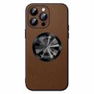 For iPhone 15 Pro SULADA Microfiber Leather MagSafe Magnetic Phone Case(Brown) - 1