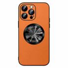 For iPhone 15 Pro SULADA Microfiber Leather MagSafe Magnetic Phone Case(Orange) - 1