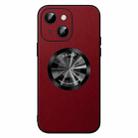 For iPhone 14 Plus SULADA Microfiber Leather MagSafe Magnetic Phone Case(Red) - 1