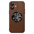 For iPhone 12 SULADA Microfiber Leather MagSafe Magnetic Phone Case(Brown) - 1