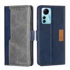 For ZTE Blabe V41 Smart 4G Contrast Color Side Buckle Leather Phone Case(Blue + Grey) - 1