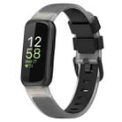 For Fitbit Inspire 3 Two Color Transparent Silicone Watch Band(Black) - 1