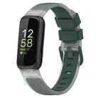 For Fitbit Inspire 3 Two Color Transparent Silicone Watch Band(Green) - 1